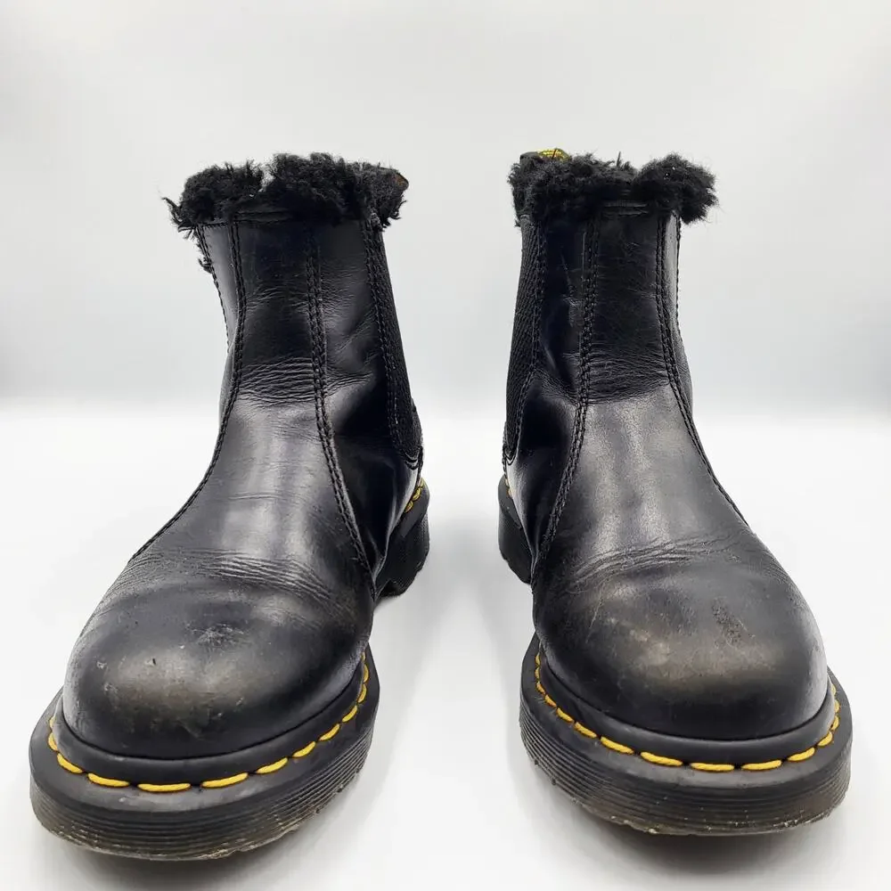 Dr. Martens 2976 Leonore Leather Faux Fur Lined Chelsea  Boots Women’s Size 5
